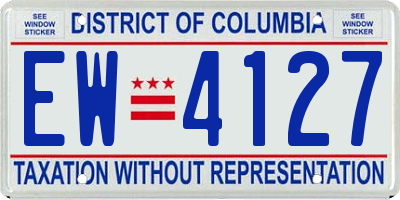 DC license plate EW4127