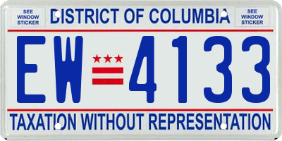 DC license plate EW4133