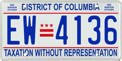 DC license plate EW4136