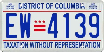 DC license plate EW4139