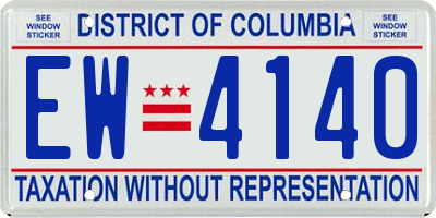 DC license plate EW4140