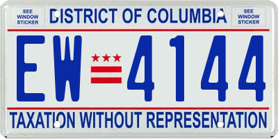 DC license plate EW4144