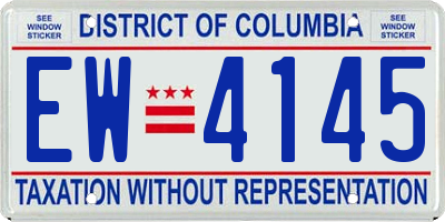 DC license plate EW4145
