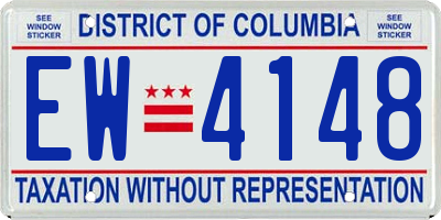 DC license plate EW4148