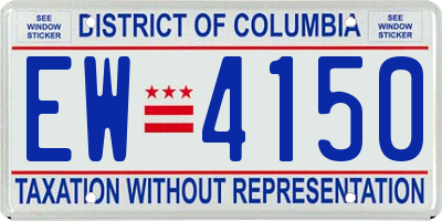 DC license plate EW4150