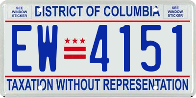 DC license plate EW4151