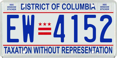 DC license plate EW4152