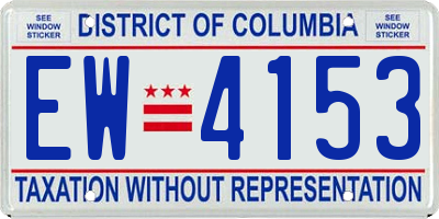 DC license plate EW4153