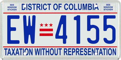 DC license plate EW4155