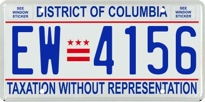 DC license plate EW4156