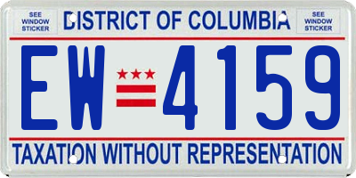 DC license plate EW4159