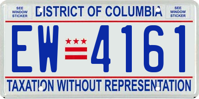 DC license plate EW4161