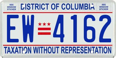 DC license plate EW4162