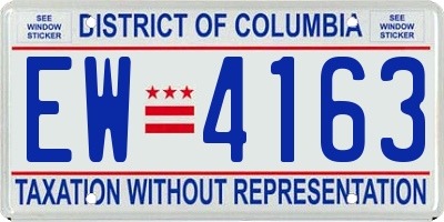 DC license plate EW4163