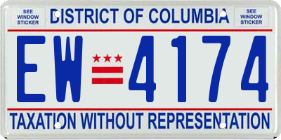 DC license plate EW4174