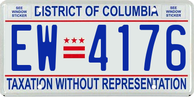 DC license plate EW4176