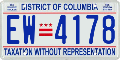 DC license plate EW4178