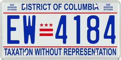 DC license plate EW4184