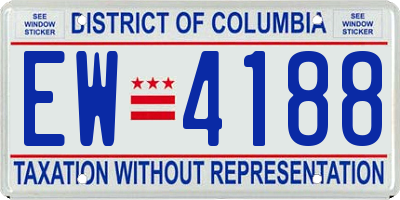 DC license plate EW4188