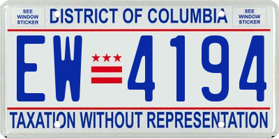 DC license plate EW4194