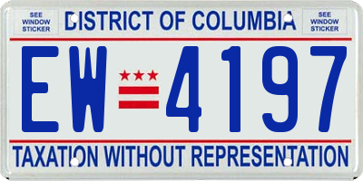 DC license plate EW4197