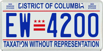 DC license plate EW4200