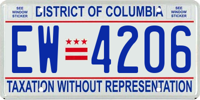 DC license plate EW4206