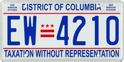DC license plate EW4210