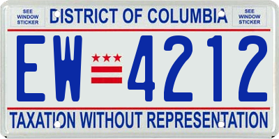 DC license plate EW4212