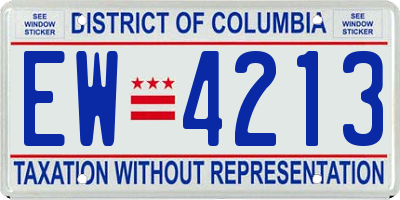 DC license plate EW4213