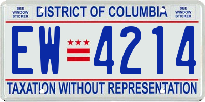 DC license plate EW4214