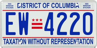 DC license plate EW4220