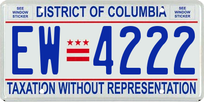 DC license plate EW4222