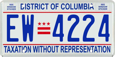 DC license plate EW4224