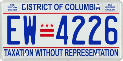 DC license plate EW4226