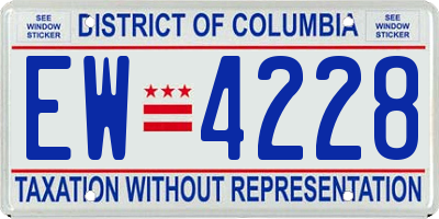 DC license plate EW4228