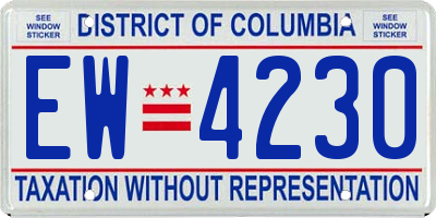 DC license plate EW4230