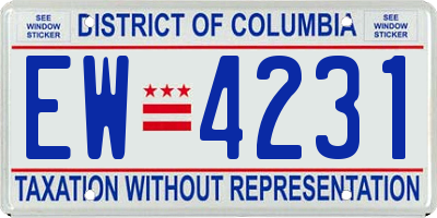 DC license plate EW4231