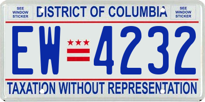 DC license plate EW4232