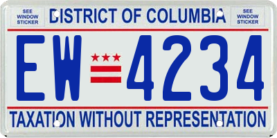 DC license plate EW4234