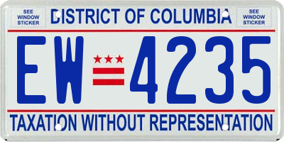 DC license plate EW4235