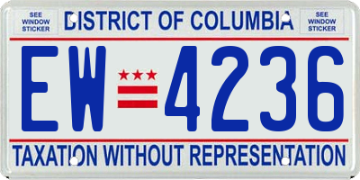 DC license plate EW4236