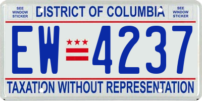 DC license plate EW4237