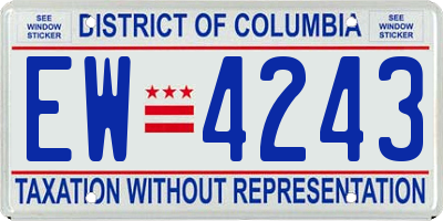 DC license plate EW4243
