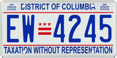 DC license plate EW4245