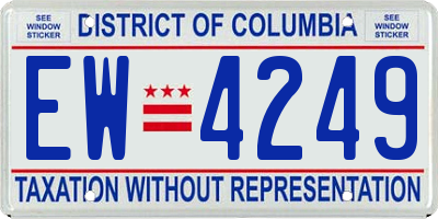DC license plate EW4249