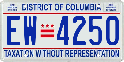 DC license plate EW4250