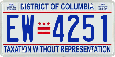 DC license plate EW4251