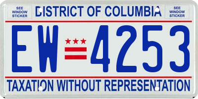 DC license plate EW4253