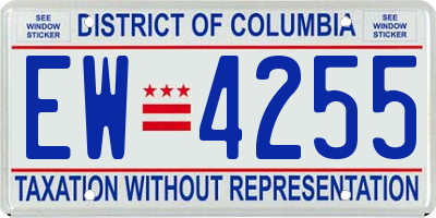 DC license plate EW4255